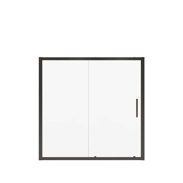 MAAX Connect 57-in to 58.5-in W x 57-in H Sliding Bathtub Door in Matte Black and Clear Glass