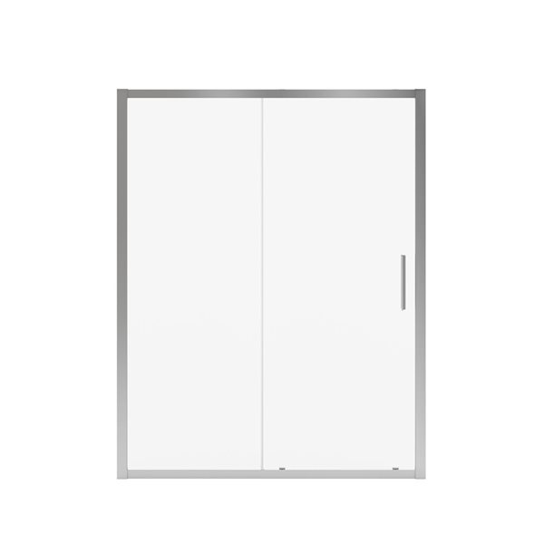 MAAX Connect 55.5-in to 57-in W x 72-in H Sliding Shower Door in Chrome with Clear Glass