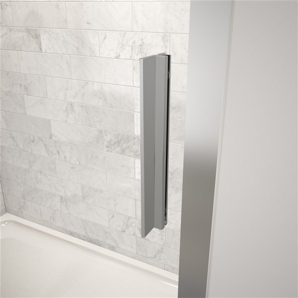 MAAX Connect 55.5-in to 57-in W x 72-in H Sliding Shower Door in Chrome with Clear Glass