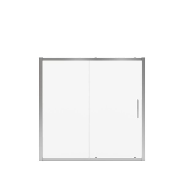 MAAX Connect 55.5-in to 57-in W x 57-in H Sliding Bathtub Door in Chrome and Clear Glass