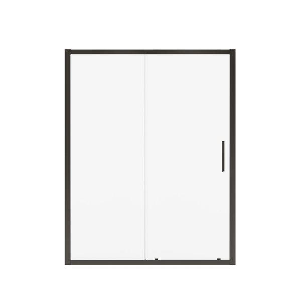 MAAX Connect 55.5-in to 57-in W x 72-in H Sliding Shower Door in Matte Black with Clear Glass