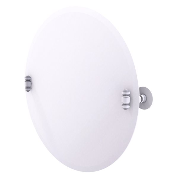 Allied Brass Southbeach 22-in Matte White Round Frameless Bathroom Mirror