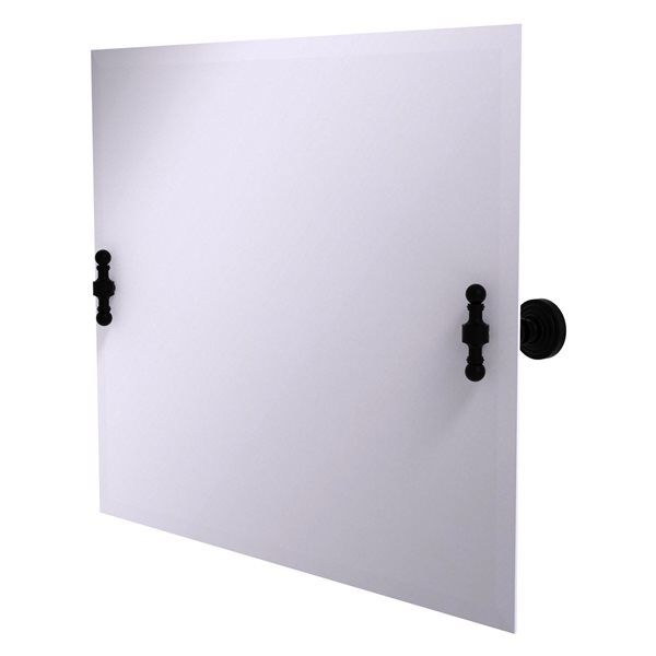 Allied Brass Retro Wave 21-in Matte Black Rectangular Frameless Bathroom Mirror