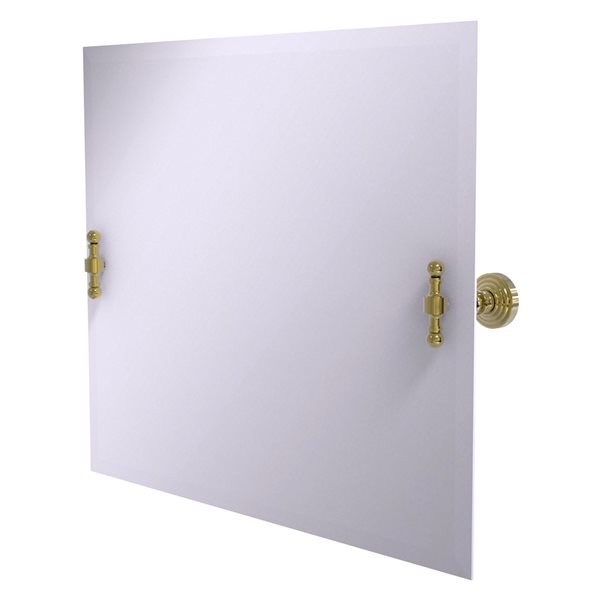 Allied Brass Retro Wave 21-in Unlacquered Brass Rectangular Frameless Bathroom Mirror