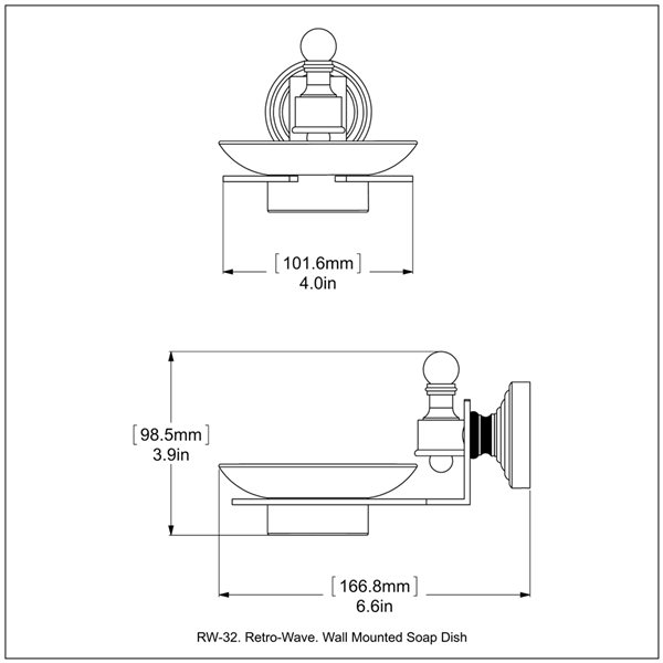 Allied Brass Retro Wave Matte Black Brass Soap Dish