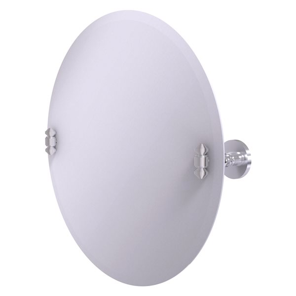 Allied Brass Southbeach 22-in Satin Chrome Round Frameless Bathroom Mirror