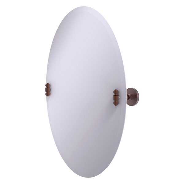 Allied Brass Southbeach 29-in Antique Copper Oval Frameless Bathroom Mirror
