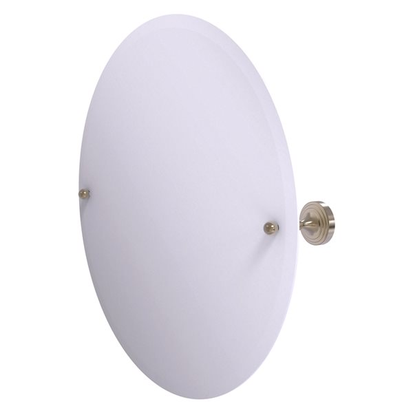 Allied Brass Sag Harbor 22-in Antique Pewter Round Frameless Bathroom Mirror