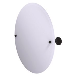 Allied Brass Sag Harbor 22-in Oil Rubbed Bronze Round Frameless Bathroom Mirror