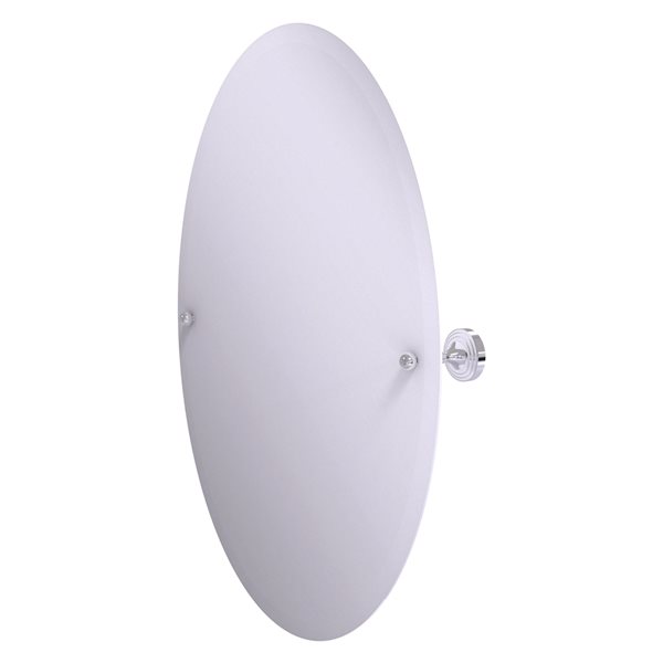 Allied Brass Sag Harbor 21-in Polished Chrome Oval Frameless Bathroom Mirror