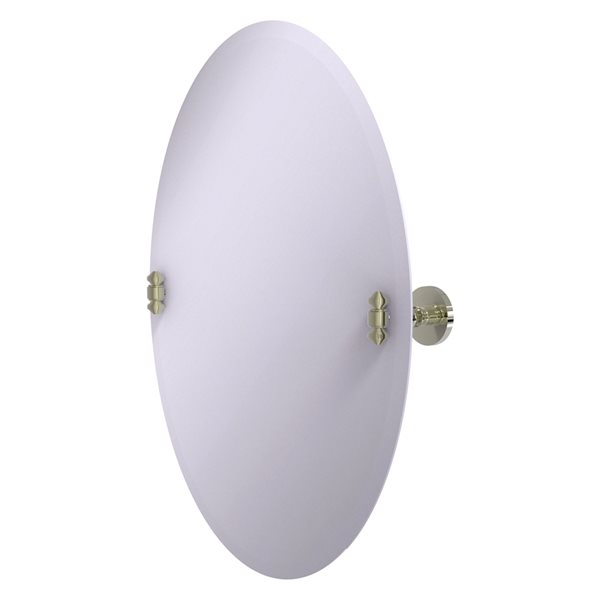 Allied Brass Southbeach 29-in Polished Nickel Oval Frameless Bathroom Mirror