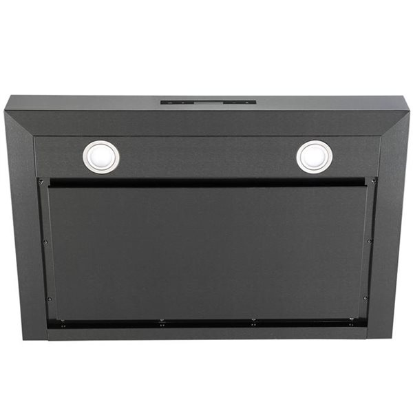 Hotte murale convertible par Ancona en acier inoxydable noir de 30 po