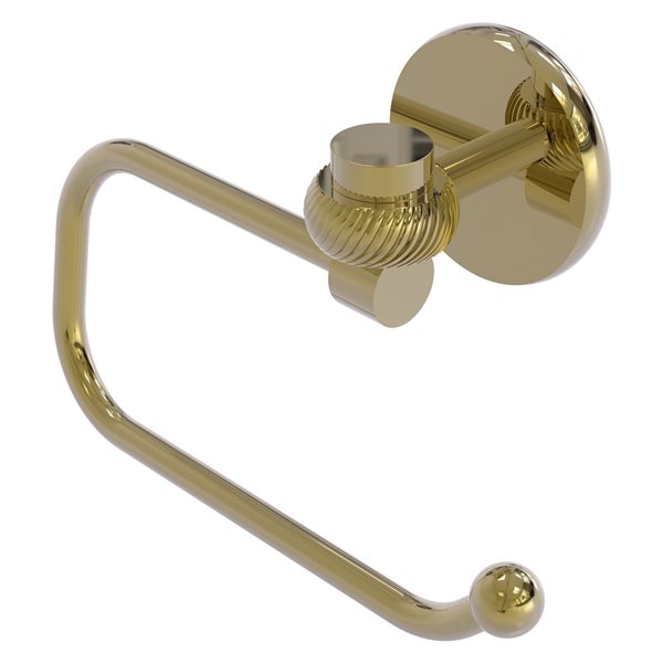Allied Brass Satellite Orbit One Unlacquered Brass Wall Mount Single Post Toilet Paper Holder - Twisted Accents