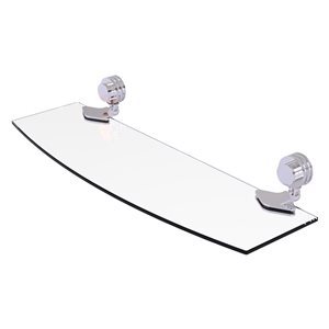 Allied Brass Venus 18-in Polished Chrome 1-tier Glass Wall Mounted Bathroom Shelf with Dotted Accents