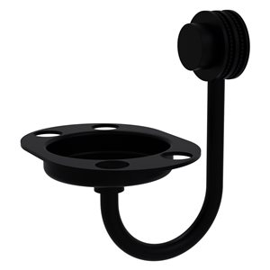 Allied Brass Venus Matte Black Brass Tumbler and Toothbrush Holder - Dotted Accents