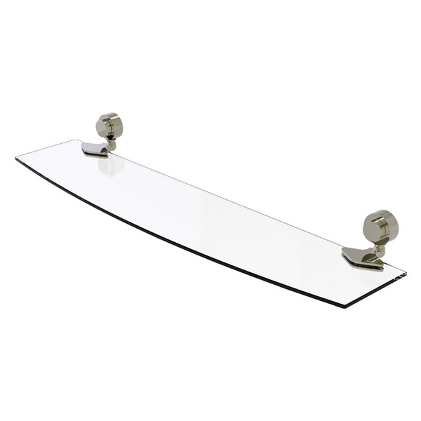 Allied Brass Venus 24-in Polished Nickel 1-tier Glass Wall Mounted Bathroom Shelf