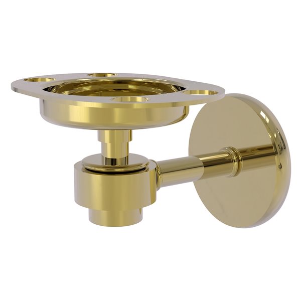 Allied Brass Satellite Orbit One Unlacquered Brass Tumbler and Toothbrush Holder