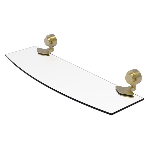Allied Brass Venus 18-in Satin Brass 1-tier Glass Wall Mounted Bathroom Shelf