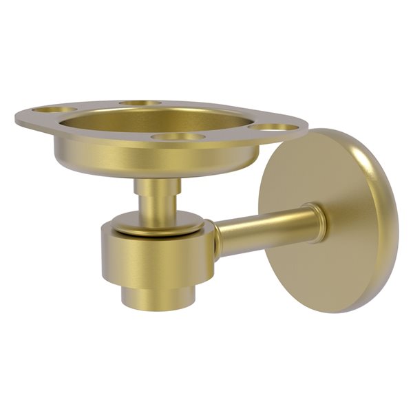 Allied Brass Satellite Orbit One Satin Brass Tumbler and Toothbrush Holder