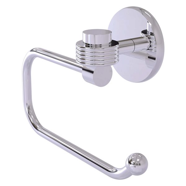Allied Brass Satellite Orbit One Polished Chrome Wall Mount Single Post Toilet Paper Holder - Grooved Accents