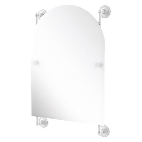 Allied Brass Prestige Regal 21-in Matte White Arch Frameless Bathroom Mirror