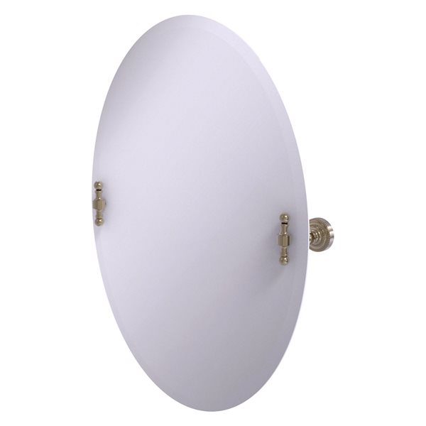 Allied Brass Retro Dot 29in Antique Pewter Oval Frameless Bathroom