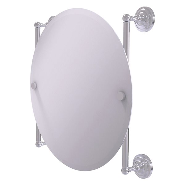 Allied Brass Que New 22-in Satin Chrome Round Frameless Bathroom Mirror
