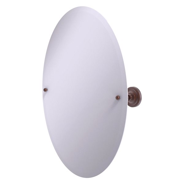 Allied Brass Prestige Regal 29-in Antique Copper Oval Frameless Bathroom Mirror