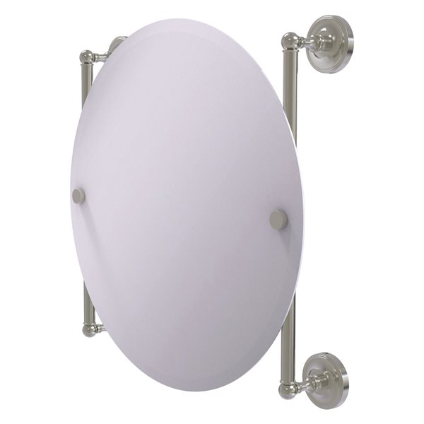 Allied Brass Prestige Regal 22-in Satin Nickel Round Frameless Bathroom Mirror