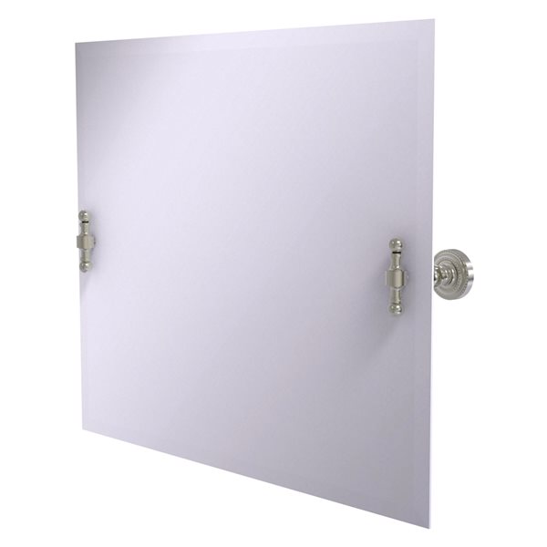 Allied Brass Retro Dot 21-in Satin Nickel Rectangular Frameless Bathroom Mirror