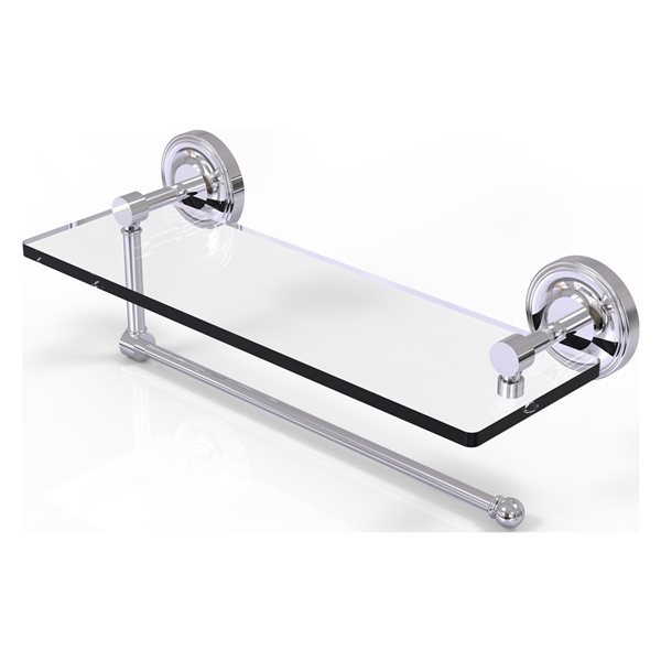 Allied Brass 16in Metal Wall Mounted Polished Chrome Paper Towel