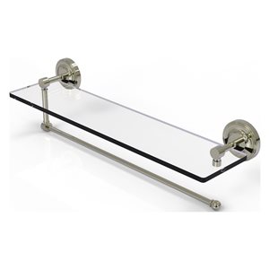 Allied Brass 22-in Metal Wall Mounted Polished Nickel Paper Towel Holder with Glass Shelf