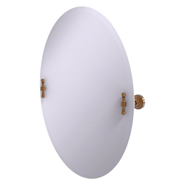 Allied Brass Retro Dot 29-in Brushed Bronze Oval Frameless Bathroom Mirror