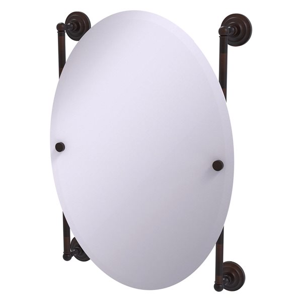 Allied Brass Que New 21-in Venetian Bronze Oval Frameless Bathroom Mirror