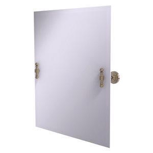 Allied Brass Retro Dot 26-in Antique Pewter Rectangular Frameless Bathroom Mirror