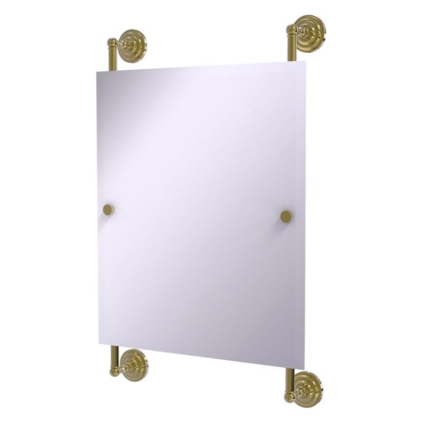Allied Brass Que New 21-in Unlacquered Brass Rectangular Frameless Bathroom Mirror