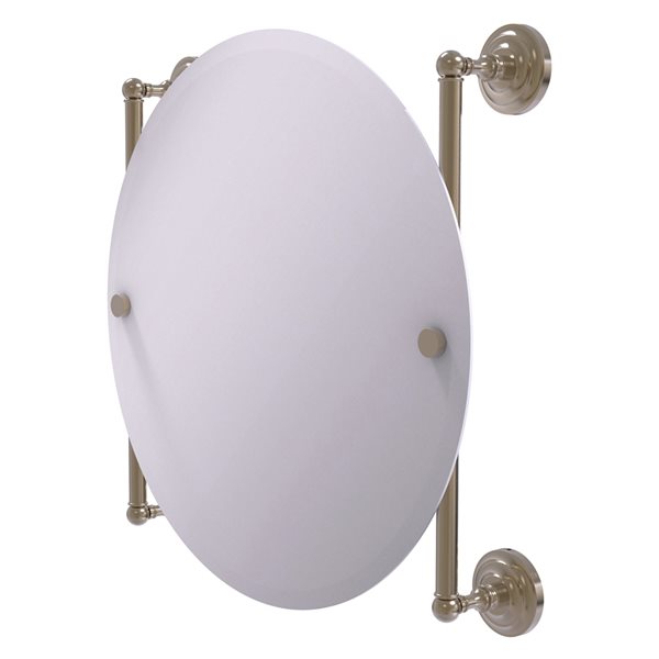 Allied Brass Que New 22-in Antique Pewter Round Frameless Bathroom Mirror