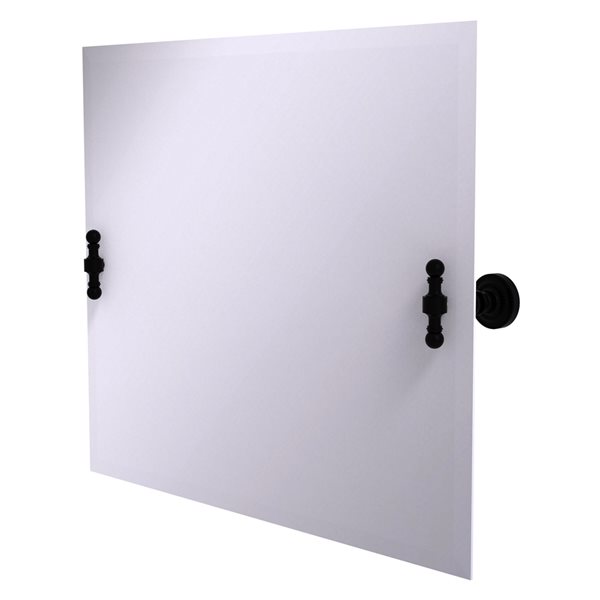 Allied Brass Retro Dot 21-in Matte Black Rectangular Frameless Bathroom Mirror