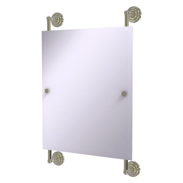 Allied Brass Que New 21-in Polished Nickel Rectangular Frameless Bathroom Mirror