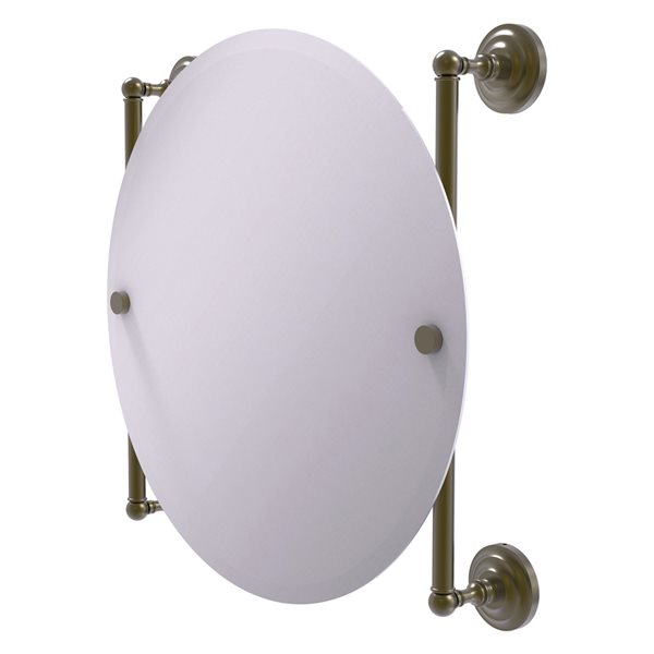 Allied Brass Que New 22-in Antique Brass Round Frameless Bathroom Mirror