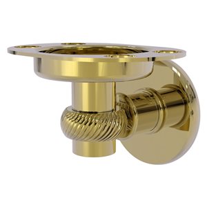 Allied Brass Continental Unlacquered Brass Wall Mount Tumbler and Toothbrush Holder