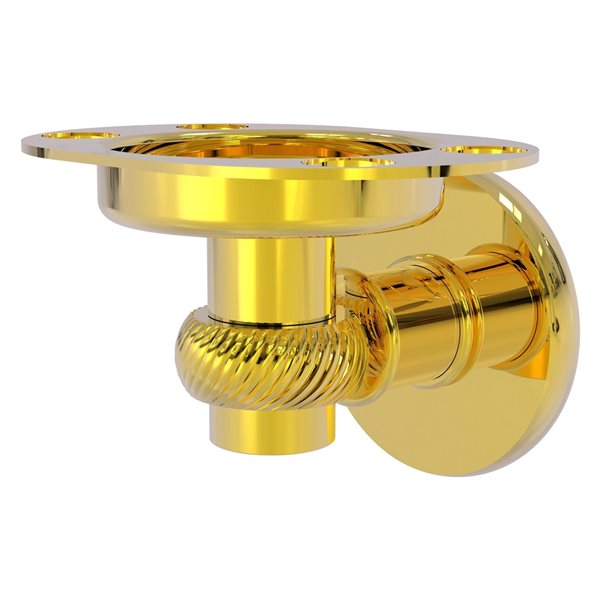 Allied Brass Continental Polished Brass Wall Mount Tumbler and Toothbrush Holder