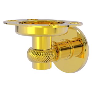 Allied Brass Continental Polished Brass Wall Mount Tumbler and Toothbrush Holder