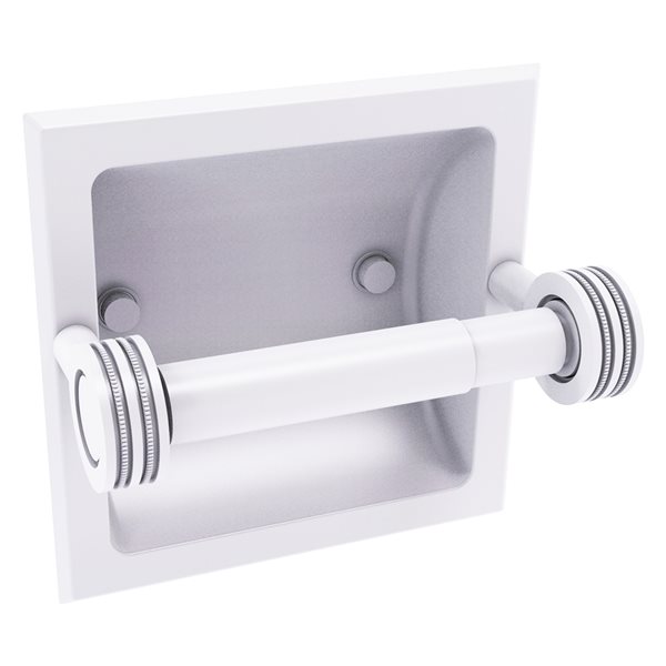 Allied Brass Continental Recessed Double Post Matte White Brass Toilet   330890170 MainImage 001 L 