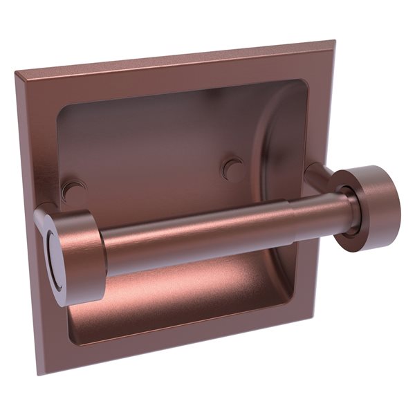 Allied Brass Continental Antique Copper Brass Recessed Double Post Toilet Paper Holder