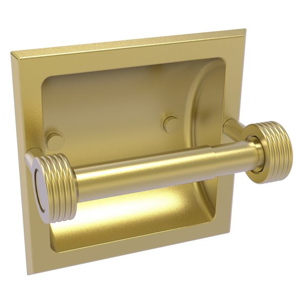 Allied Brass Continental Recessed Double Post Toilet Paper Holder in Satin Brass