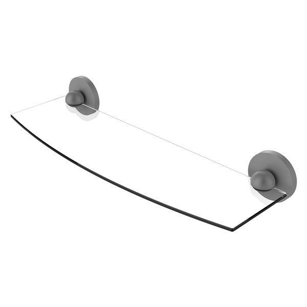Allied Brass Skyline Matte Grey 1-Tier Glass Wall Mount Bathroom Shelf