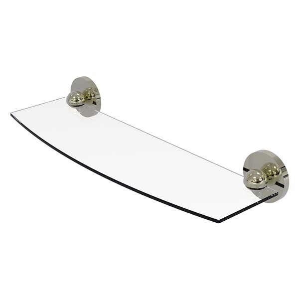 Allied Brass Skyline Polished Nickel 1-Tier Glass Wall Mount Bathroom Shelf