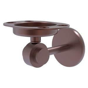 Allied Brass Satellite Orbit Two Brass Antique Copper Tumbler and Toothbrush Holder
