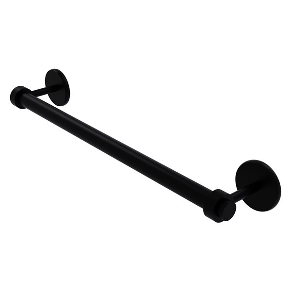 Allied Brass Satellite Orbit Two 18-in Matte Black Wall Mount Single Towel Bar